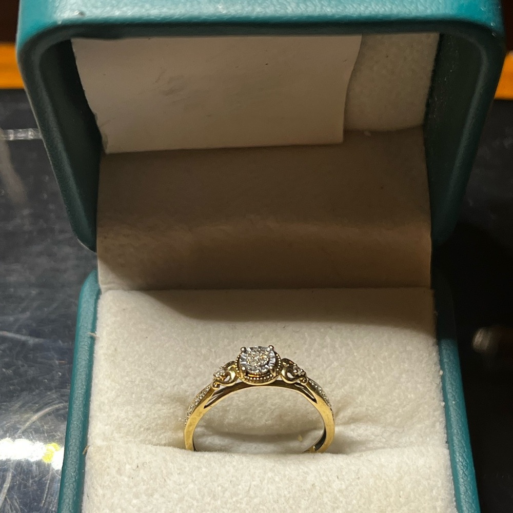 Solid Elegant Gold Ring With Silver Accents - image 3